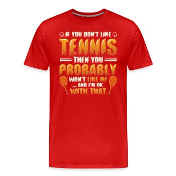 Tennis coaches, tennis players, tennis training - Men's Premium Organic T-Shirt - red - Front - Damien (186cm)