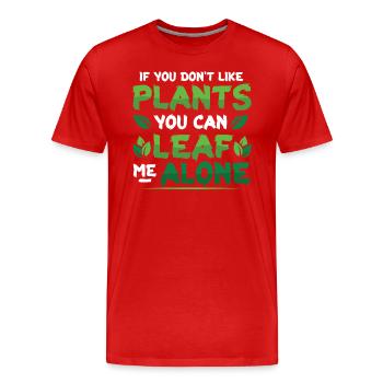 Leaf Me Alone, amoureux des plantes - T-shirt bio Premium Homme - rouge - Devant - Damien (186cm)