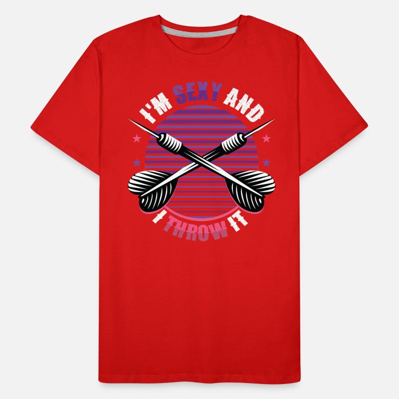 Ich Bin Sexy Und Werfe Einen Dartpfeil Männer Premium Bio T-Shirt