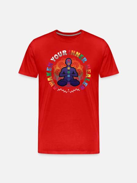 Väck din inre healer, Reiki Spiritual - Organic T-shirt Ekologisk premium-T-shirt herr - röd