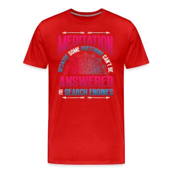 Lustige Meditation, Spirituelle Meditation - Männer Premium Bio T-Shirt - Rot - Vorne - Damien (186cm)