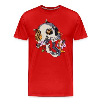 Abeilles Crâne Nid d’abeille Nid d’abeilles Apiculteurs Abeilles mellifères - T-shirt bio Premium Homme - rouge - Devant - Damien (186cm)