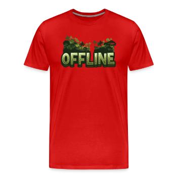 Hors ligne, amoureux de la nature, randonnée - T-shirt bio Premium Homme - rouge - Devant - Damien (186cm)