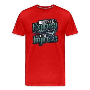 Inked To Express, Not To Impress Tattoo - Männer Premium Bio T-Shirt - Rot - Vorne - Damien (186cm)