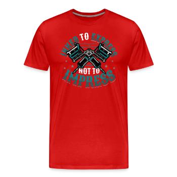 Encré pour exprimer, pas pour impressionner le tatouage - T-shirt bio Premium Homme - rouge - Devant - Damien (186cm)