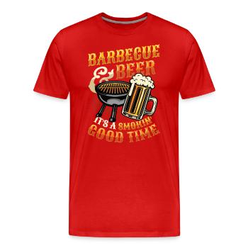 Griller - T-shirt bio Premium Homme - rouge - Devant - Damien (186cm)