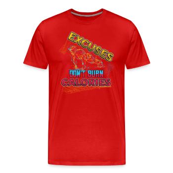 Ausreden, Verbrennen, Keine Kalorien, Personal - Männer Premium Bio T-Shirt - Rot - Vorne - Damien (186cm)