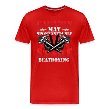 La prudence peut spontanément commencer le beatboxing - T-shirt bio Premium Homme - rouge - Devant - Damien (186cm)
