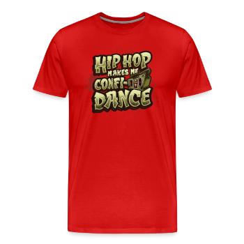 Le Hip Hop me donne confiance, le Hip Hop danse - T-shirt bio Premium Homme - rouge - Devant - Damien (186cm)