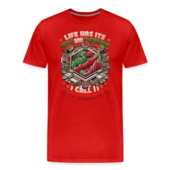 Aktien Börse Trading Chart - Lustiges Daytrader - Männer Premium Bio T-Shirt - Rot - Vorne - Damien (186cm)