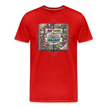 Scrapbooking fille passionné Scrapbook - T-shirt bio Premium Homme - rouge - Devant - Damien (186cm)