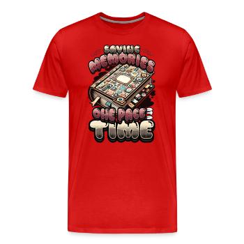 Scrapbooking fille passionné Scrapbook - T-shirt bio Premium Homme - rouge - Devant - Damien (186cm)
