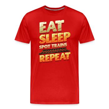 Trainspotting Train Lovers Trains - T-shirt bio Premium Homme - rouge - Devant - Damien (186cm)