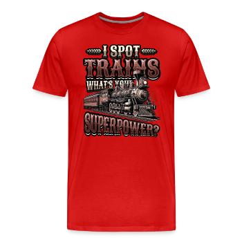 Trainspotting Zug Liebhaber Züge - Männer Premium Bio T-Shirt - Rot - Vorne - Damien (186cm)