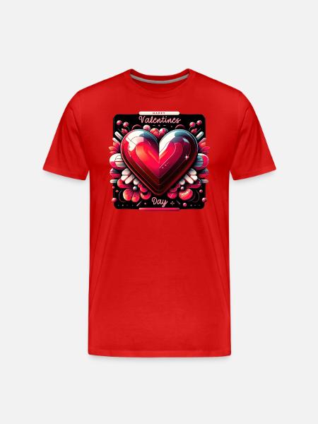 Valentine's Heart Gloss Charm - Men's Premium Organic T-Shirt -