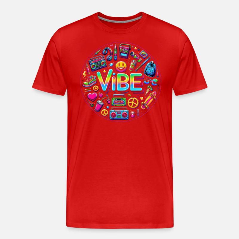 Retro-Vibe: Neon Buzz - Männer Premium Bio T-Shirt - undefined