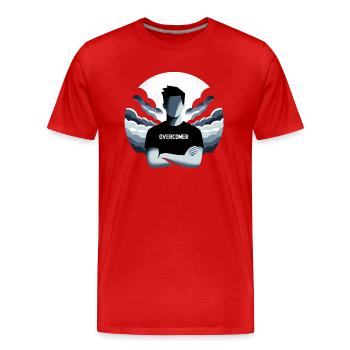 Overcomer Spirit Tee - Men's Premium Organic T-Shirt - red - Front - Damien (186cm)