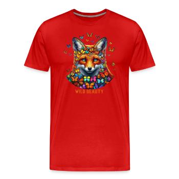Fuchs & Flatter-Charme - Männer Premium Bio T-Shirt - Rot - Vorne - Damien (186cm)