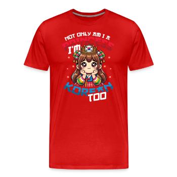 Mädchen Koreanische Herkunft Südkorea - Männer Premium Bio T-Shirt - Rot - Vorne - Damien (186cm)