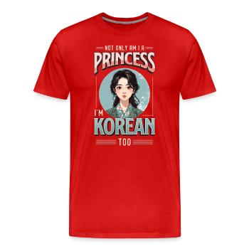 Filles Origine coréenne Corée du Sud - T-shirt bio Premium Homme - rouge - Devant - Damien (186cm)