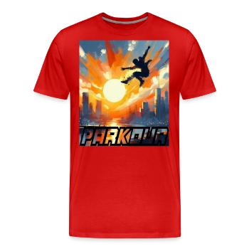 Parkour - Men's Premium Organic T-Shirt - red - Front - Damien (186cm)