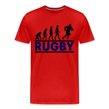 Rugby Evolution Sportmannschaft - Männer Premium Bio T-Shirt - Rot - Vorne - Damien (186cm)