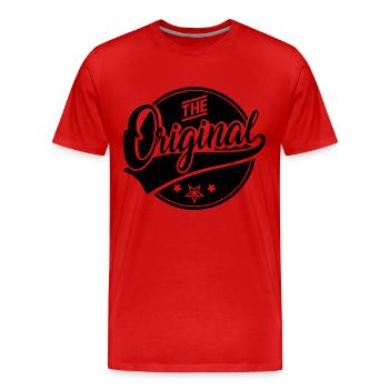 The Original - Das Original - The Remix - Familie - Männer Premium Bio T-Shirt - Rot - Vorne - Damien (186cm)