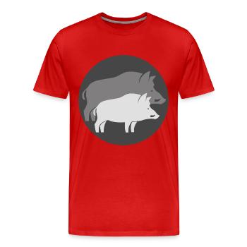 Jagdjagd Jagdjäger Wildschweine cooles Geschenk - Männer Premium Bio T-Shirt - Rot - Vorne - Damien (186cm)