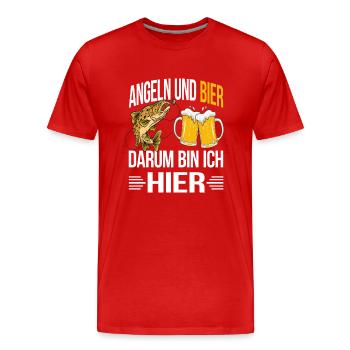 Angeln Fische Fischer Natur See Fischen - Männer Premium Bio T-Shirt - Rot - Vorne - Damien (186cm)