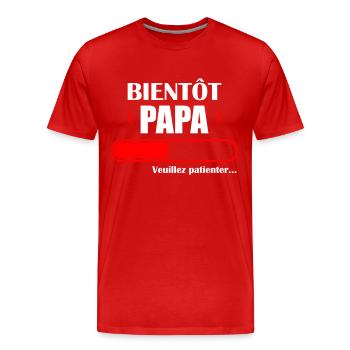 Bientôt papa - Pour annoncer la grande nouvelle - T-shirt bio Premium Homme - rouge - Devant - Damien (186cm)