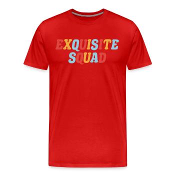 Graphique de l’escouade - T-shirt bio Premium Homme - rouge - Devant - Damien (186cm)