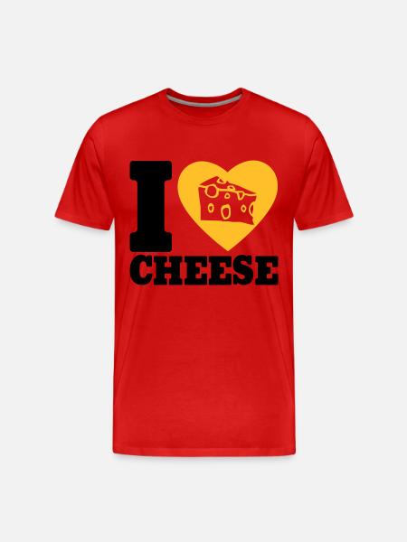 I love Cheese - T-shirt bio Premium Homme - rouge
