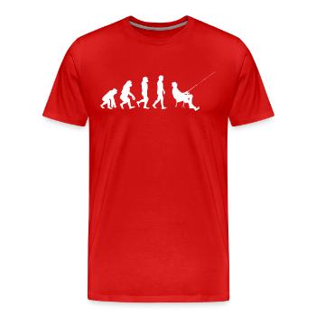 Evolution Pêcheur - T-shirt bio Premium Homme - rouge - Devant - Damien (186cm)