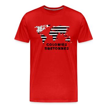 Bretagne colonies - T-shirt bio Premium Homme - rouge - Devant - Damien (186cm)