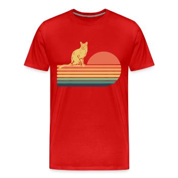 Siam Katze Retro Vintage - Männer Premium Bio T-Shirt - Rot - Vorne - Damien (186cm)