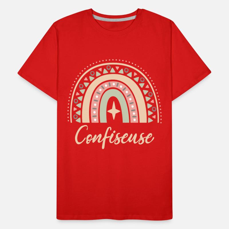 Cadeau Confiseuse. Boho Rainbow confiseuse. T-shirt bio Premium Homme