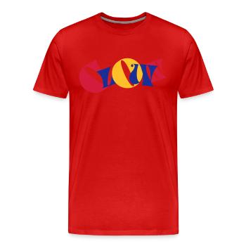 Clown Colorful Letters Text Logo Funny Funny - Men's Premium Organic T-Shirt - red - Front - Damien (186cm)