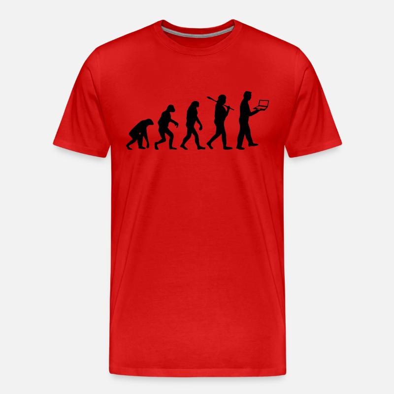 NERD EVOLUTION - Männer Premium Bio T-Shirt - Rot