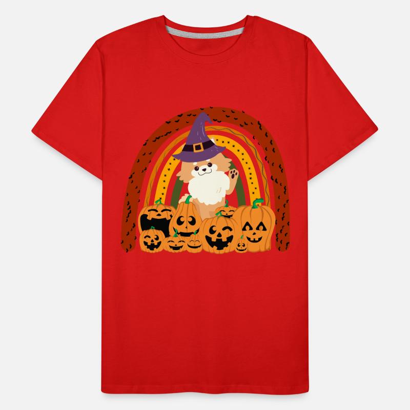 Cute Dwarf Spitz Halloween Costume Dog Men's Premium Organic T-Shirt