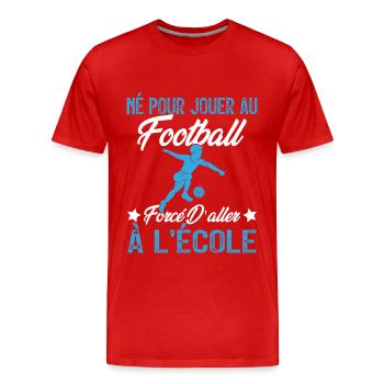 football joueur cadeau enfant homme garcon - T-shirt bio Premium Homme - rouge - Devant - Damien (186cm)