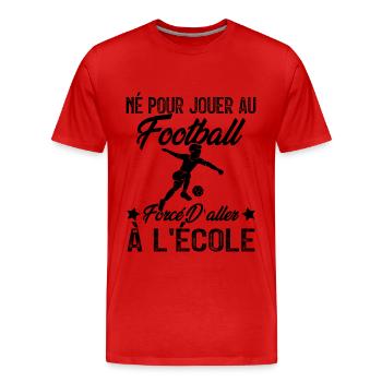 football joueur cadeau enfant homme garcon - T-shirt bio Premium Homme - rouge - Devant - Damien (186cm)