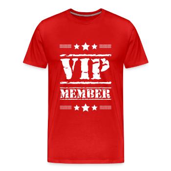 Tampon de membre VIP - T-shirt bio Premium Homme - rouge - Devant - Damien (186cm)