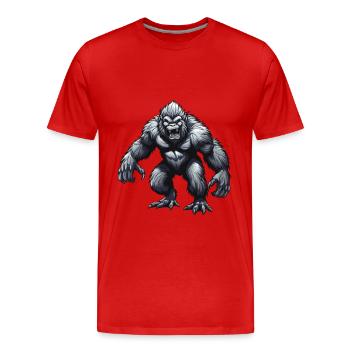Gorilla - Männer Premium Bio T-Shirt - Rot - Vorne - Damien (186cm)