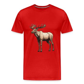 Animalier Orignal - T-shirt bio Premium Homme - rouge - Devant - Damien (186cm)