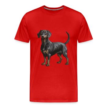 Teckel Animal Teckel - T-shirt bio Premium Homme - rouge - Devant - Damien (186cm)