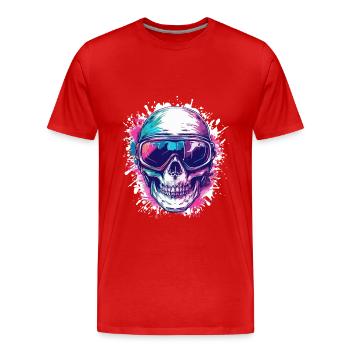 Ski Skull Masque de ski Skull - T-shirt bio Premium Homme - rouge - Devant - Damien (186cm)