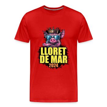 Lloret De Mar 2024 Schwein - Männer Premium Bio T-Shirt - Rot - Vorne - Damien (186cm)
