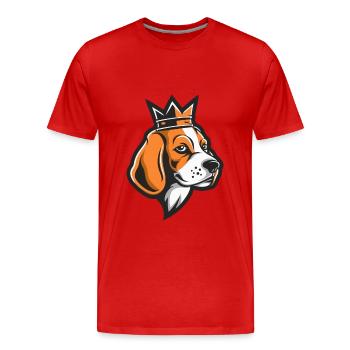 Couronne de chien Beagle - T-shirt bio Premium Homme - rouge - Devant - Damien (186cm)