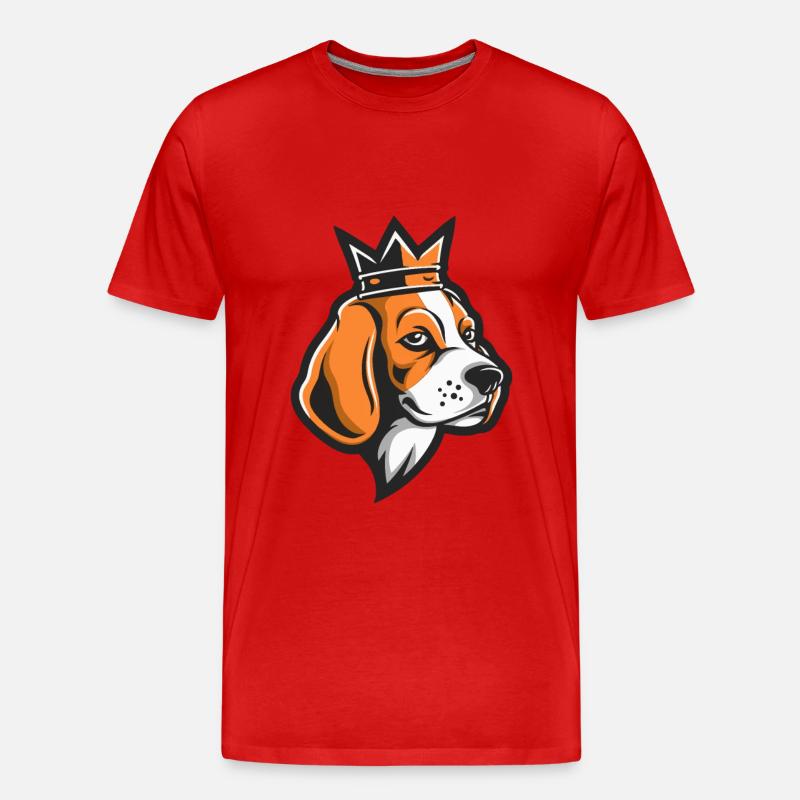 Beagle Hund Krone - Männer Premium Bio T-Shirt - Rot