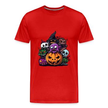 Halloween Party Figuren - Männer Premium Bio T-Shirt - Rot - Vorne - Damien (186cm)